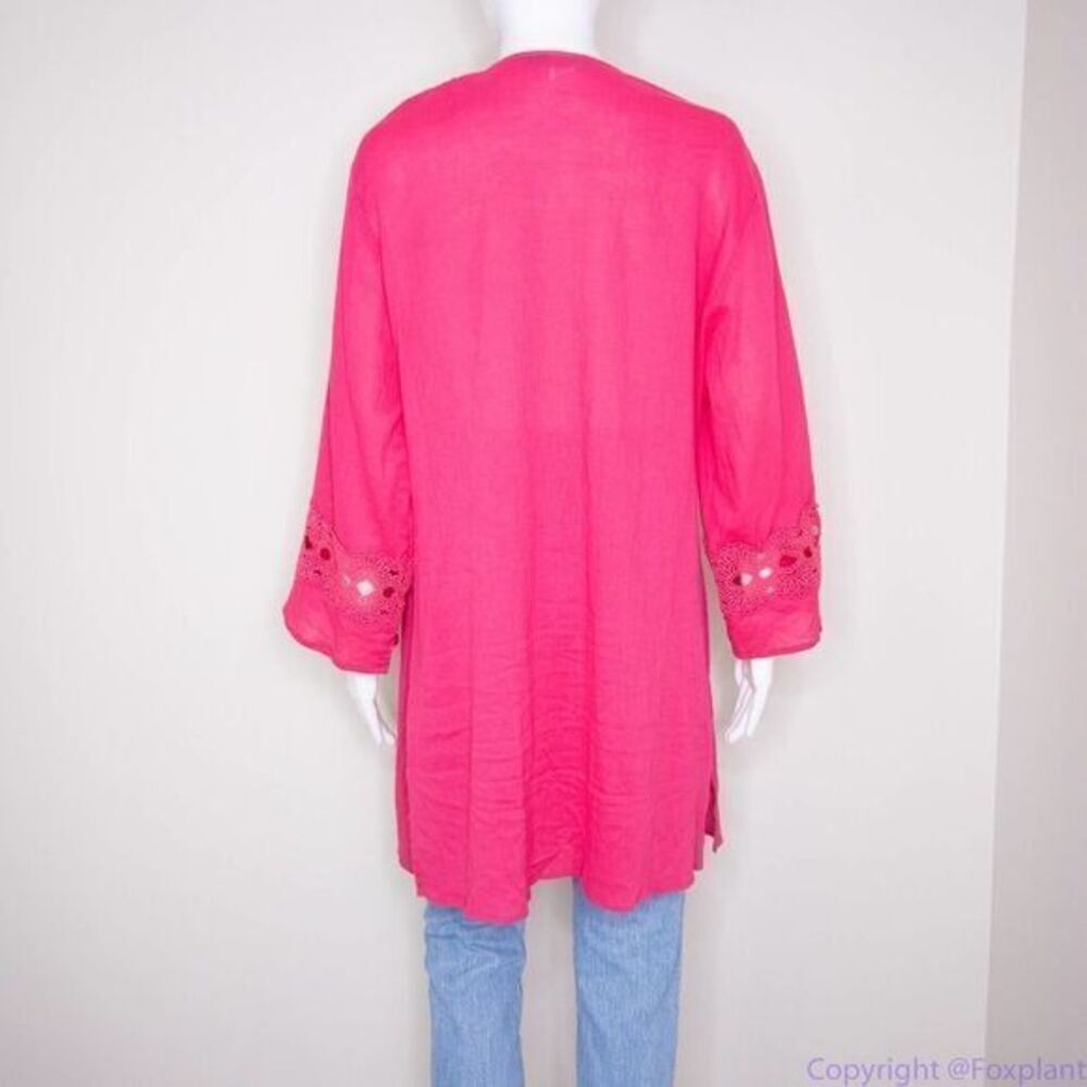 La Blanca pointelle cotton pink tunic, coverup size M‎ - Picture 10 of 16